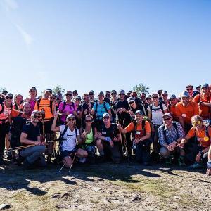 Grupp vandrare i slutet av Kebnekaise-turen Swett