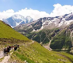 Vandringen mot Elbrus börjar